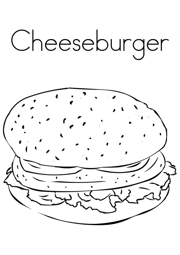 Plansa de colorat cu Hamburger 11 3